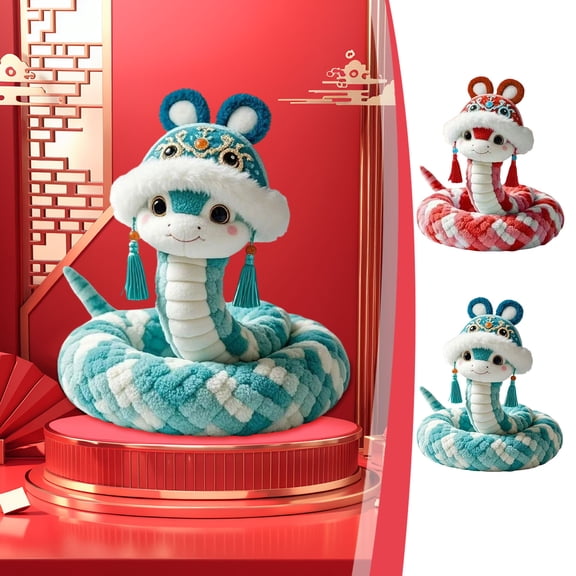 sdhkgrrt 2Pcs Elegant Snake Plush Doll, Elegant Snake Plush Doll Standable Skeleton, Cute Blue White Snake Year Gift, Viral TikTok Stuffed Animal Decor, Unique Valentine Birthday Present For Her
