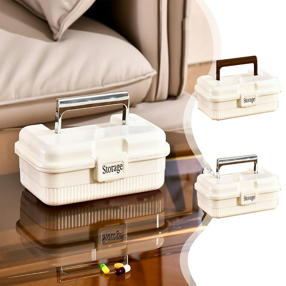 sdhkgrrt 2Pcs First Aid Kit, Portable Large Capacity Multilayer Storage Box for Home Travel, Emergency Organizer for Family Household, Plastic Box for Car Office Camping