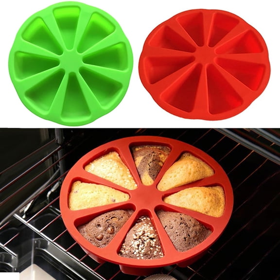 sdhkgrrt 2Pcs Reusable Silicone Baking Mold, Silicone Baking Molds 8 Cavity Scone Pan, Non-stick Reusable Cake Molds For Microwave, Easy Clean DIY Dessert Molds For Home Bakers