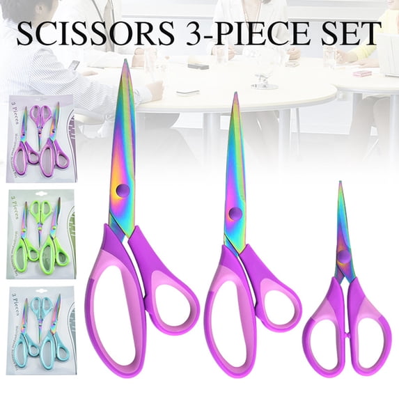 sdhkgrrt 2Pcs Titanium Coated Sewing Scissors, Titanium Coated Sewing Scissors, Multi-purpose Crafting Office Household Scissors, Professional Sharp Fabric Cutting Tool