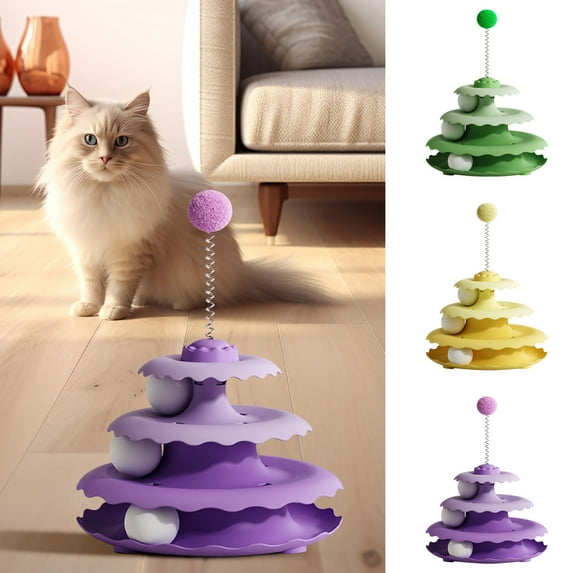 Picture of sdhkgrrt 3Pcs Cat Toy, Entertaining Cats Toy with Spinning Disk ...