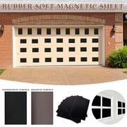 sdhkgrrt 3Pcs Garage Door Window Magnets, Garage Door Decals, Fake Window Magnetic Sheets for Steel Door, Black Window Decorative Magnets for Home Exterior, Weather Resistant Upgrade and Decor
