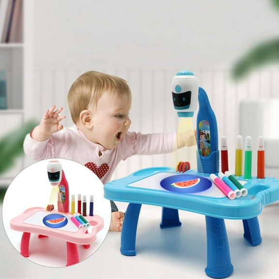 sdhkgrrt under $5 2Pcs Child Projector Desk,KidsProjector Drawing Desk,Smart Learning ArtToy,Light Projection Painting Set,Educational Drawing Machine,ChildrenCreative Gift