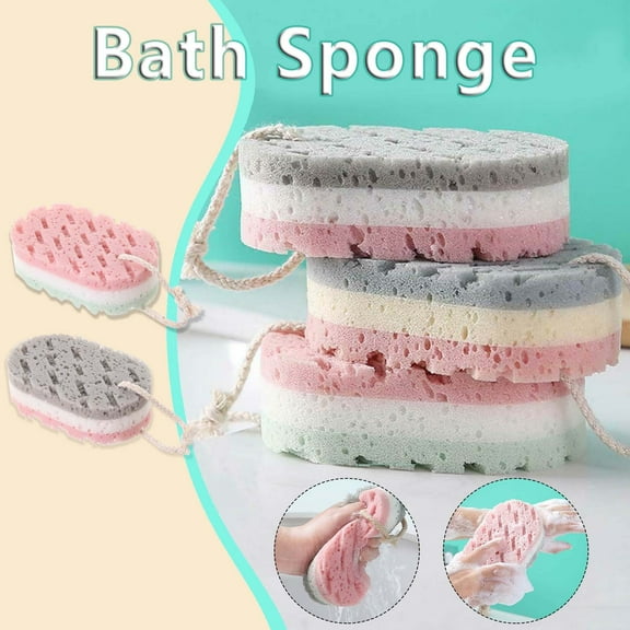 sdhkgrrt under $5 2Pcs Exfoliating Bath Sponge, Soft Exfoliating Body Bath Brush,Cleaning Scrub Sponge Brush,Reusable Bath Sponge,Body Exfoliation Tool,Shower Bath Supplies
