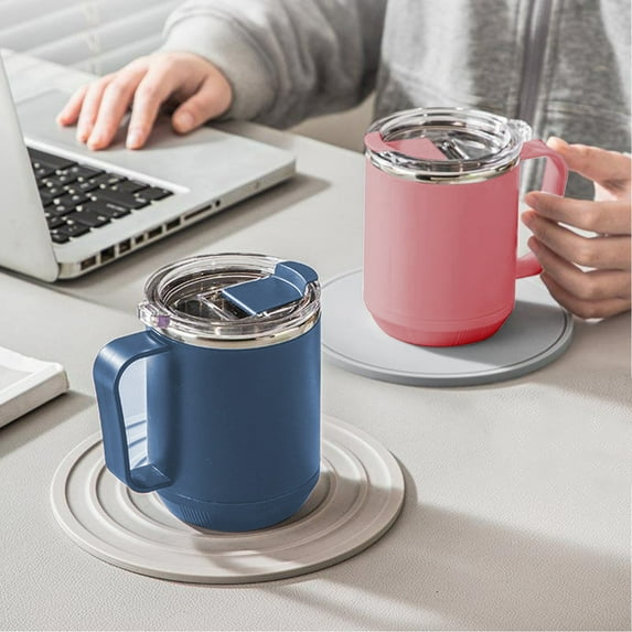 sdhkgrrt under $5 2Pcs Insulated Coffee Mug, Portable Double Layer Stainless Steel Mug, Induction Heatable Coffee Mug, Insulated Travel Mug with Lid, Camping Office Coffee Cup, Thermal Insulated Mug