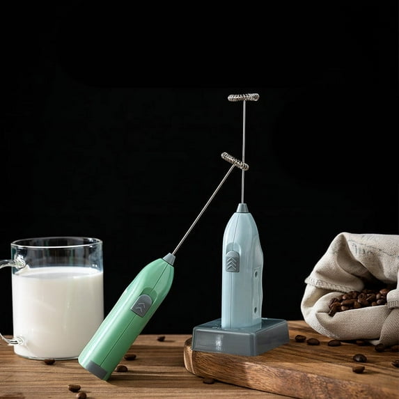 sdhkgrrt under $5 2Pcs Milk Frother, Mini Household Electric Milk Frother,Stainless Steel Whisk Coffee Frother,Handheld Drink Mixer,Matcha Whisker,Battery Operated Frothing Wand