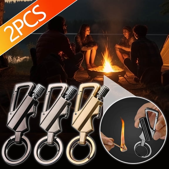 sdhkgrrt under $5 3Pcs Keychain Lighter, Eternal Match Lighter Keychain, Reusable Outdoor Match Lighter with Key Ring, Portable Camping Fire Starter, Waterproof Survival Lighter, Butane Free