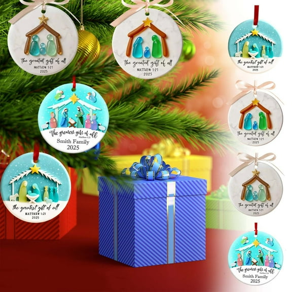 sdhkgrrt under $5 4Pcs Nativity Scene Decor, Christmas Nativity Scene Decoration,Birth of Jesus Ornament Set,Religious Christmas Decor,Faith Based Holiday Display,Church Christmas Decoration