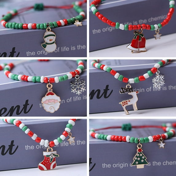 sdhkgrrt under $5 5Pcs Christmas Bracelet, Christmas Bracelet forGirls,Festive Friendship Hand Jewelry,Teen Christmas Gift Idea,Seasonal Holiday Accessory,Christmas Handpiece