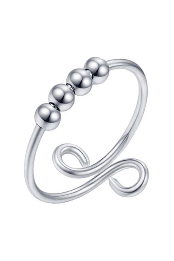under $5 Anxiety Ring, Anxiety Rings for Men Women, Spinning Bead Stress Reliever Rings, Open Adjustable Finger Ring, Fidget Sensory Jewelry, Anxiety Relief Gift, Unisex Accessory