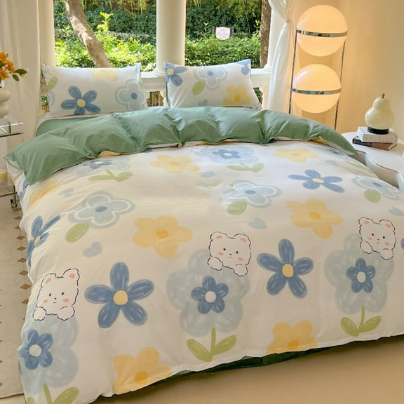 sdhkgrrt under $5 Bedding Set, Teen Dormitory Bedding Set,Summer Three Piece Sheet Set,Brushed Polyester Quilt Cover,All Season Bed Sheet Set,College Dorm Bedding Collection
