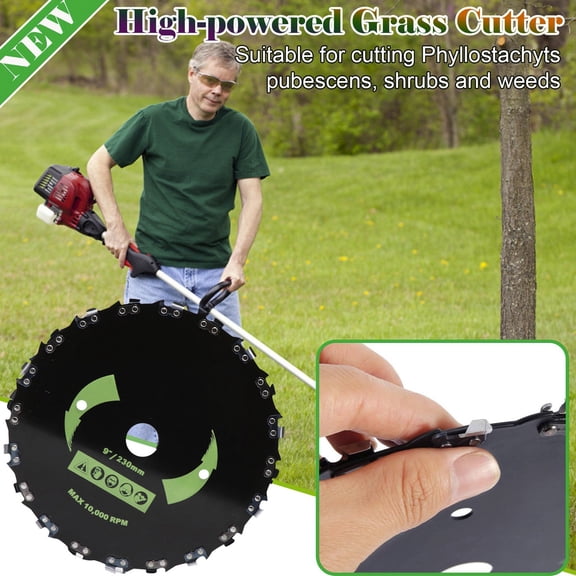 sdhkgrrt under $5 Brush Cutter, Brush Cutter Head, Chain Saw Tooth Grass Cutter, Heavy Duty Trimmer Attachment, for Gas and Electric Trimmers, Cuts Weeds and Brush, Durable Steel Construction