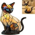 thumbnail image 1 of sdhkgrrt under $5 Cat Night Light, Stained Glass Cat Lamp, Resin Table Lamp with Weighted Base, Warm Lighting Modes, Soothing Night Light, Cute Desk Decor for Bedroom, Living Room, and Office, 1 of 1
