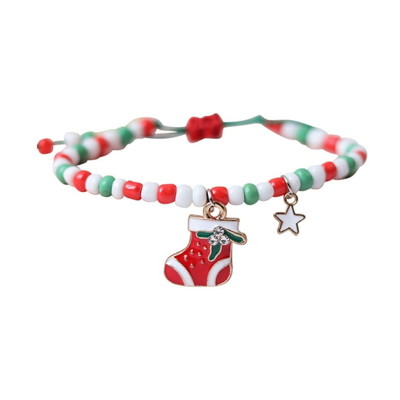 sdhkgrrt under $5 Christmas Bracelet, Christmas Bracelet forGirls,Festive Friendship Hand Jewelry,Teen Christmas Gift Idea,Seasonal Holiday Accessory,Christmas Handpiece
