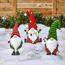 sdhkgrrt under $5 Christmas Garden Stakes, Metal Garden Gnome Stakes,Christmas Yard Decoration Stakes,Outdoor Holiday Lawn Decor,Iron Ground Spike Ornaments,Festive Garden Planting Decor
