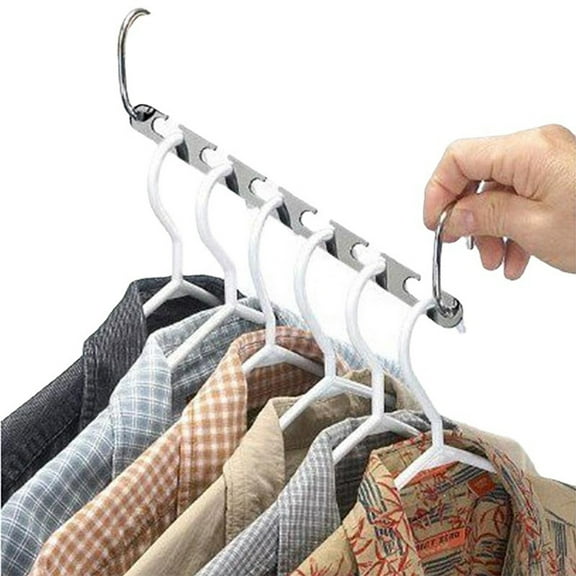 sdhkgrrt under $5 Closet Organizer, Stacking Wardrobe Hanger Multifunctional,Folding Metal Drying Rack,Closet Space Organizer,Stainless Steel Clothes Organizer,Vertical Clothing Storage Solution