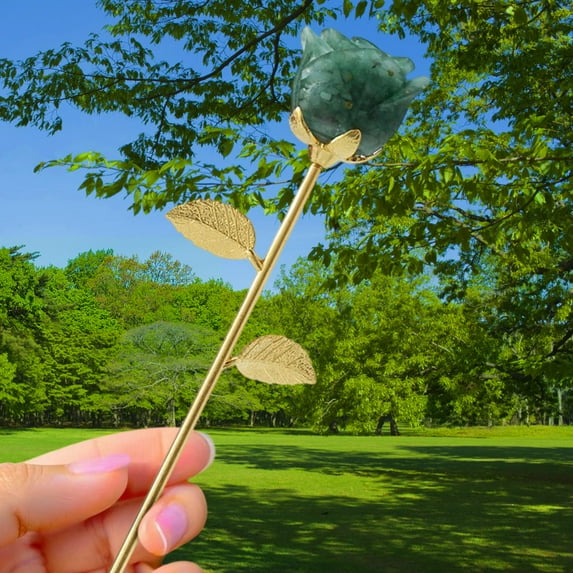 sdhkgrrt under $5 Crystal Rose Ornament, Healing Crystal Rose Ornament, Hand Carved Crystal Flower Decoration, Valentine's Day Gift for Her, Home Desk Decorative Piece, Positive Energy Crystal Art