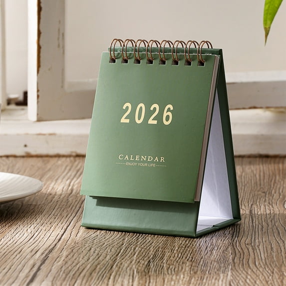 sdhkgrrt under $5 Desk Calendar, 2026 Desk Calendar,Small English Table Calendar,Mini Office Desk Planner,Foldable Date Calendar,Annual Planning Calendar
