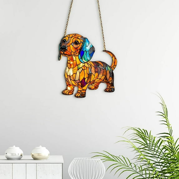 sdhkgrrt under $5 Dog Wall Art, Dog Series Acrylic Wall Art,Corgi Dachshund French Bulldog Ornaments,Non Light Home Wall Decor,Pet Lover Gift for Home Office,Cute Animal Hanging Decorations