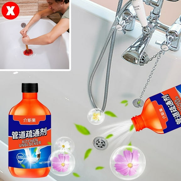 sdhkgrrt under $5 Drain Cleaner, Drain Cleaner for Clogs, Powerful Pipe Unclogger for Kitchen Sink, Sewer and Drain Opening Gel, Grease and Hair Dissolver, Safe for PVC Pipes