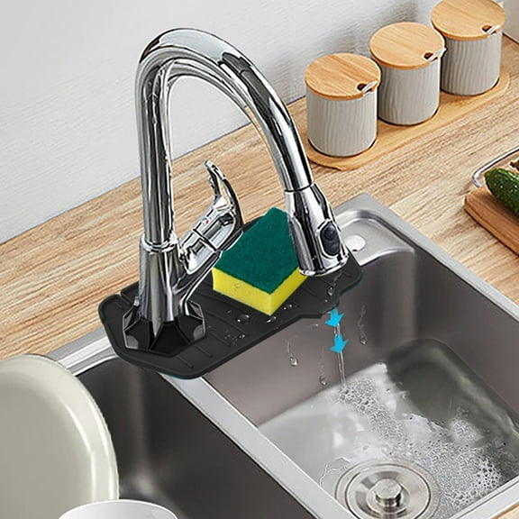 sdhkgrrt under $5 Faucet Drying Pad, Faucet Drying Pad Mat, Sink Guard Drip Catcher for Kitchen, Bathroom Counter Protector, Reusable Splash Back Mat, Soap Toothbrush Holder