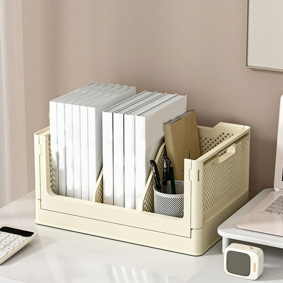 sdhkgrrt under $5 Folding Storage Box, Storage Basket, Multi Functional Organizer Box, Plastic Desktop Sorting Box, Bedroom Storage with Wheels, Folding Storage Container, Home Organization