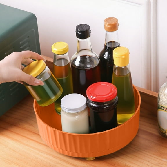 sdhkgrrt under $5 Kitchen Storage Box, Rotating Kitchen Spice Storage Organizer,Multi Functional Countertop Spice Rack with Trays,360 Degree Spinning Seasoning Box for Counter,Cosmetics Makeup