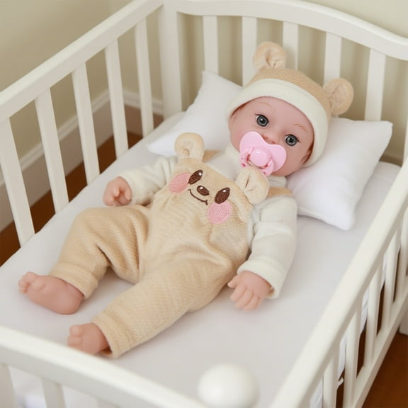 sdhkgrrt under $5 Reborn Doll, Vinyl RebornBabyDoll 12 Inch, Realistic Simulation Doll with Movable Limbs, Long Sleeve Dress Up Fashion Doll, CollectibleBabyDollToy, Perfect Gift forKidsGirls