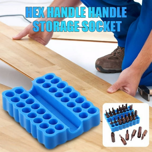 sdhkgrrt under $5 Screwdriver Bit Holder, Screwdriver Bit Holder, Hex Shank Bit Storage Bar, Plastic Organizer for Drill Bits, for Workshop and Toolbox, Easy to Classify and Access