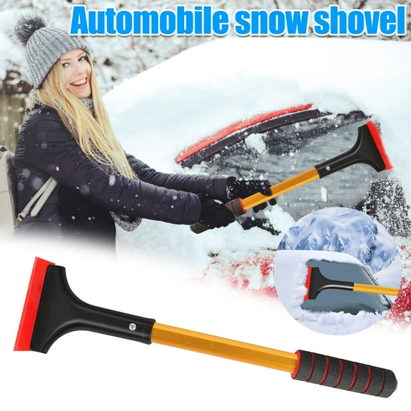 sdhkgrrt under $5 Snow Brush Car, Car Snow Shovel, Ice Scraper and Snow Removal Tool, Aluminum Alloy with Rubber Cover for Windshield, Windows, Truck, Vehicle Winter Emergency Kit