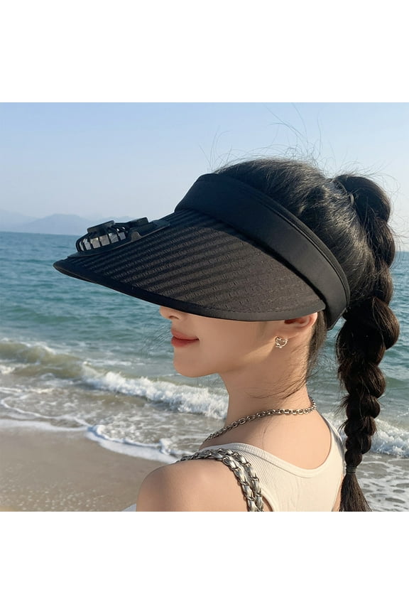 under $5 USB Rechargeable Fan Hat, USB Rechargeable Fan Hat, Sun Hat With Built In Fan, Wide Brim Summer Cooling Hat, Breathable Outdoor Sports Hat, Gardening Running Sun Hat