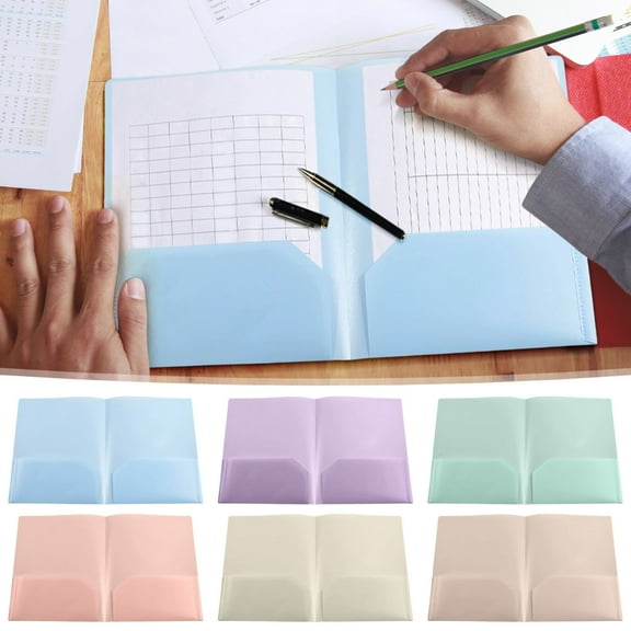 sdhkgrrt 6Pcs Heavy Duty Plastic Folders, Letter Size File Folders With Pockets For Documents, Extra Sturdy Pocket Folders For Office Study Supplies, Expandable File Organizer For Home Business
