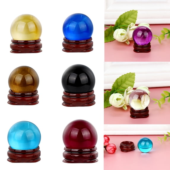 sdhkgrrt 6Pcs Natural Quartz Healing Sphere, Natural Quartz Crystal Healing Sphere 30mm, Feng Shui Decor Crystal Ball For Home Office Desk, Positive Energy Meditation Zen Decor