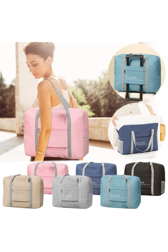 6Pcs Travel Bag, Portable Cationic Boarding Luggage Bag, Large Capacity Foldable Storage Tote, Travel Plane Bag with Trolley Sleeve, Gym Sports Weekend Carryall