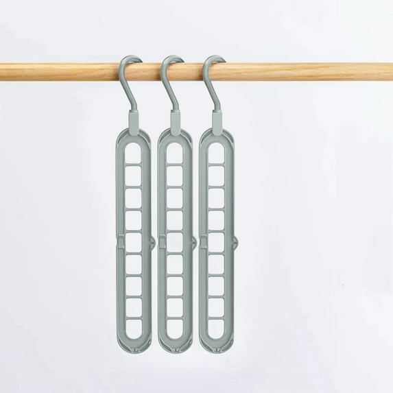 sdhkgrrt 9-Hole Hanger Organizer, Multifunctional Space Saving Closet Organizer for Wardrobe Storage, Foldable Magic Hanger for Travel Home Use, Durable Plastic Clothes Hanger for Garment