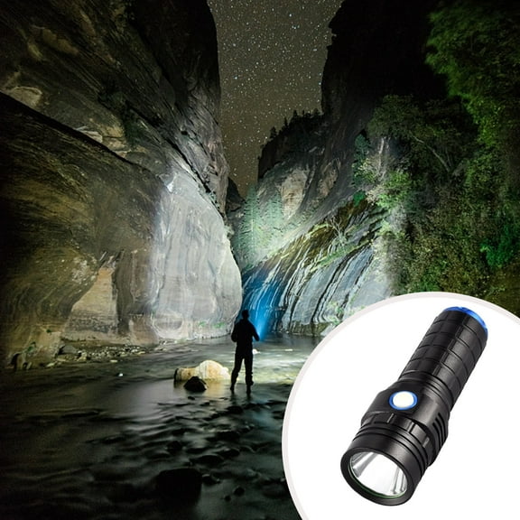 sdhkgrrt Adjustable Focus Flashlight, Adjustable Focus Flashlight, LED Flashlight, Rechargeable Flashlight for Hiking, Walking, Camping, Car, Outdoor, Emergency, Search, Night, Trail, Security