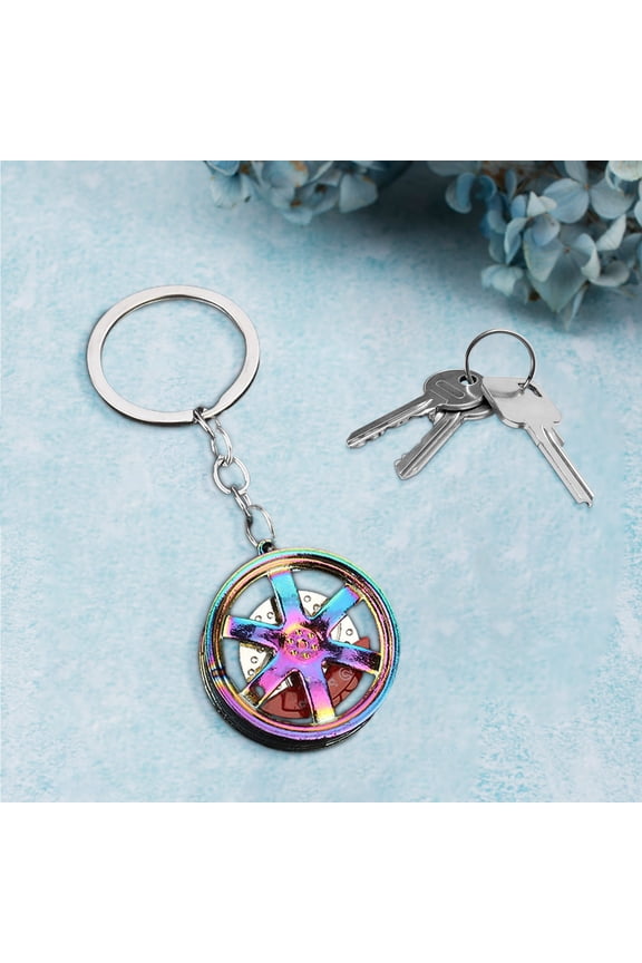 Alloy Wheel Keychain, Car Wheel Keychain, Alloy Tire Rim Key Ring Pendant, Automotive Model Key Chains for Men Women, Car Enthusiast Gift Accessory