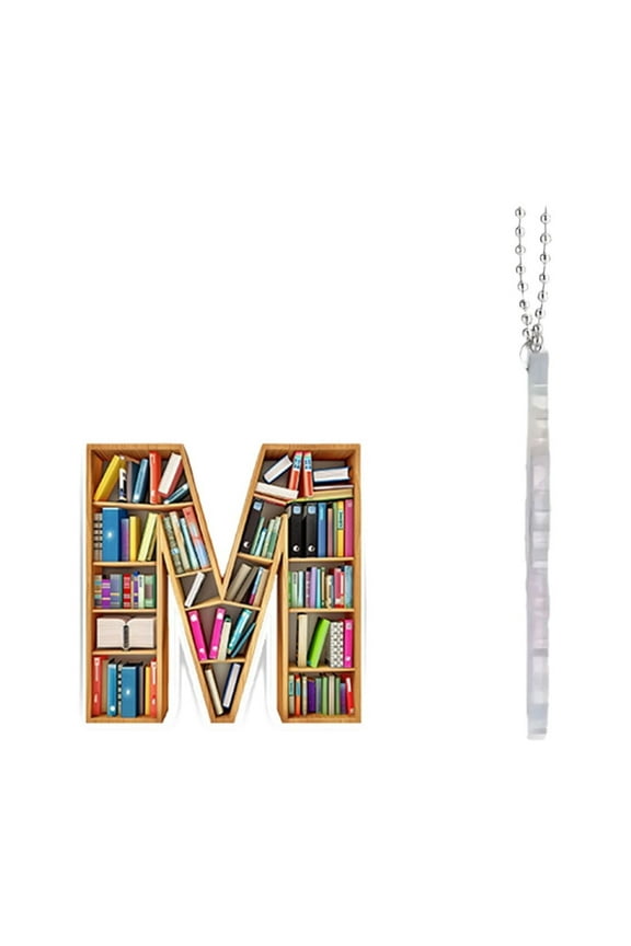 Alphabet Book Keychain Pendant, Alphabet Bookmark Keychain, 26 Letters Acrylic Pendant For Reading, Cute Book Accessories Gift For Readers, Personalized Library Gifts For Book Lovers
