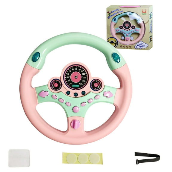 sdhkgrrt Car Steering WheelToy, Interactive Sound Light MusicToyforKidsToddlers, Realistic Design Early Learning EducationalToy, Durable PlasticToyfor Car Games Indoor Activities