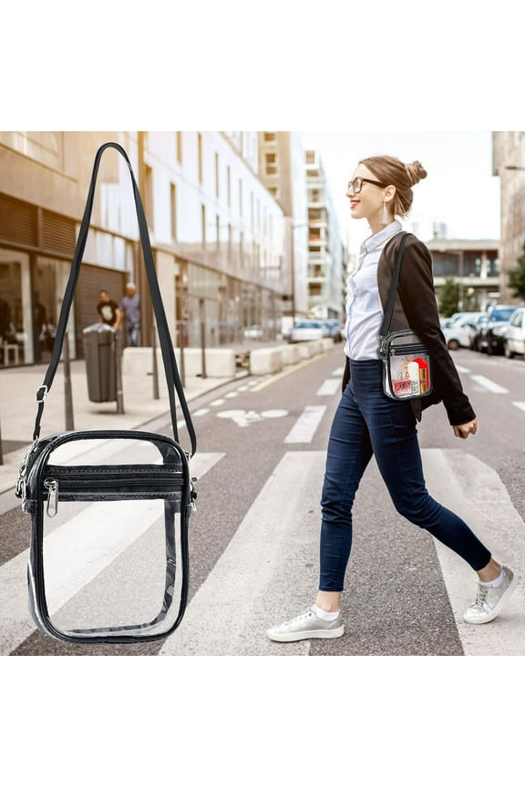 Clear Crossbody Bag, Clear Bag, Stadium Approved Bag, Clear Crossbody Bag for Concert, Sports Event, Festival, Travel, Security, Purse, Tote, Shoulder Bag, Phone, Essentials