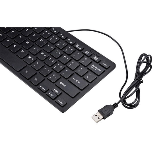 sdhkgrrt Compact Usb Multimedia Keyboard, Ultra Slim USB Wired Keyboard, Mini Multimedia Keyboard For Laptop PC Desktop, 78 Keys Portable Travel Keyboard, Ergonomic Low Profile Quiet Typing Keyboard