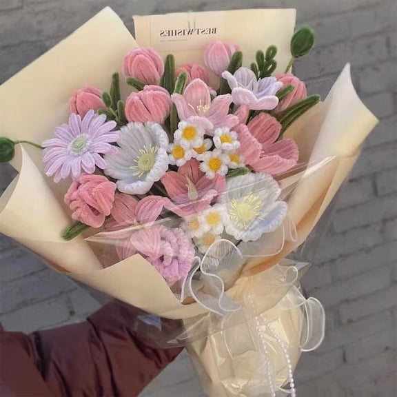 sdhkgrrt DIY Handmade Gift, DIY Rose Bouquet Kit, Handmade Rose Bouquet, Velvet Flower Bouquet, Perfect for Girlfriend, Anniversary Gift, Home Decor, Wedding, Romantic Gesture, Calming Escape,