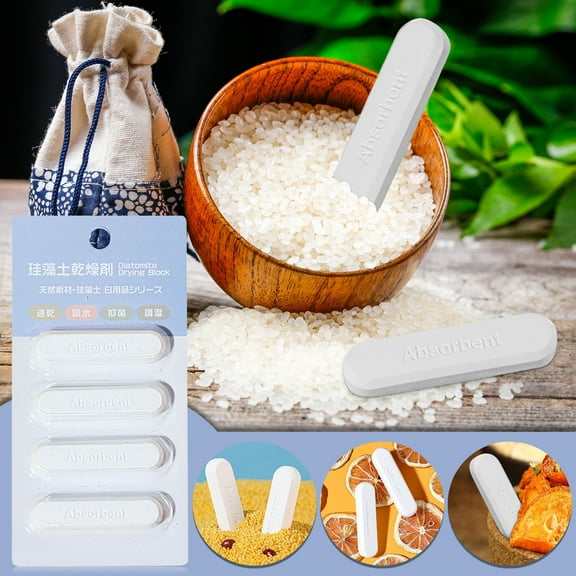 sdhkgrrt Diatomite Desiccant, Diatomite Desiccant, Natural Moisture Absorber for Kitchen, Dehumidification Strip for Wardrobe, Eco Friendly Desiccant for Food, Odor Control Absorber for Home
