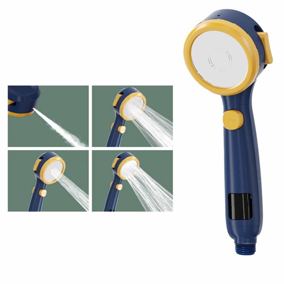 sdhkgrrt Digital Shower Head, Hand-held Shower, Pressurized Water-stop Shower with Digital Display, Four-speed Shower Head for Bathroom, ABS Plastic Shower with Hose