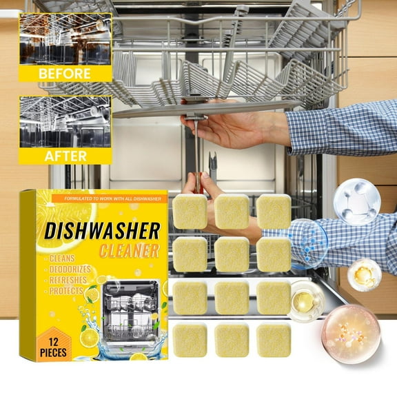 sdhkgrrt Dishwasher Cleaner, Dishwasher Cleaning Tablets, Descaling and Decontamination Sheets for Machine Maintenance, Deep Cleaning Formula for Removing Limescale and Grease, Fresh Scented Tablets