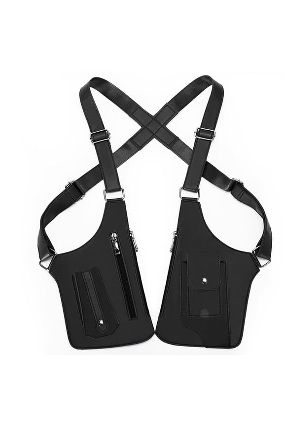 Double Shoulder Bag AntiTheft Wallet, Vintage Backpack for Men Women, Leather Unisex Crossbody Bag, Travel Security Purse for Commuting Hiking Daily Use, Theft Proof Messenger Bag