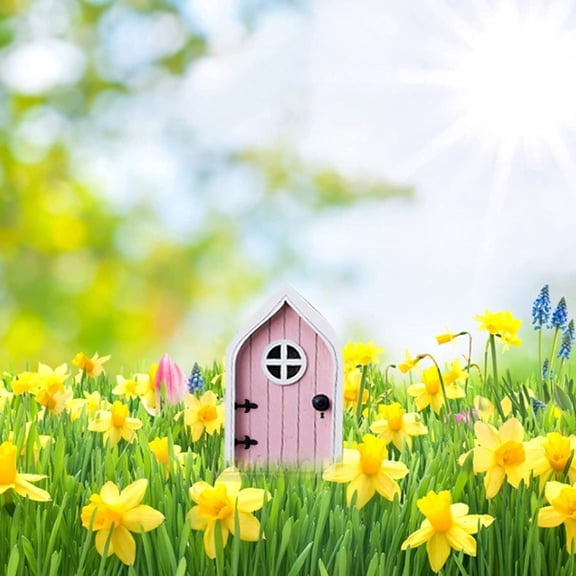 sdhkgrrt Fairy Door, Sleeping DIY Door Decoration, Wooden Door Kit Craft, Fairy Tale Door Decor, Outdoor Wood Door Ornament, for Garden Wall Decor, Whimsical Door Accent