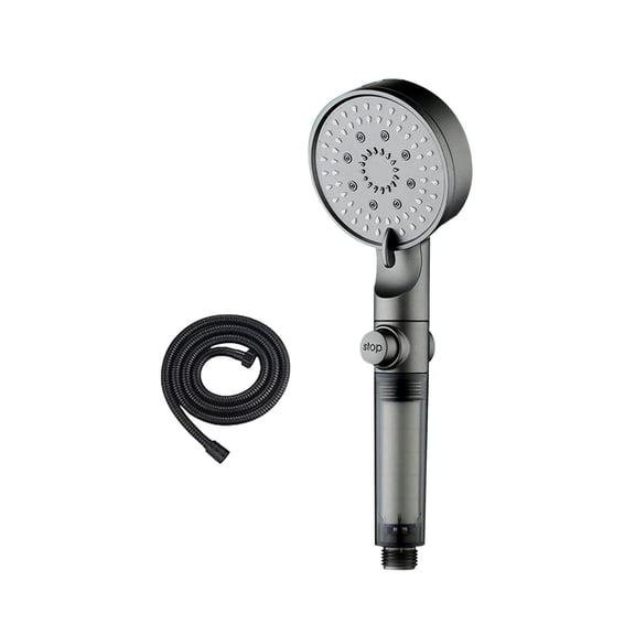 sdhkgrrt High Pressure Showerhead, Shower Head, Turbo Shower Head with Five Speed Settings, Adjustable Spray Modes, High Pressure Rainfall, Easy Installation, Includes Hose, Household Use