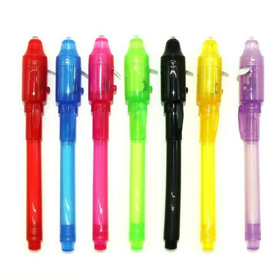 sdhkgrrt Invisible Ink Message Pens, Invisible Ink Pen 14 Pack,KidsSecret Message Pen Built In LED Light, Magic Reveal Pen ForChildren, Fun SpyToyEducational Activity
