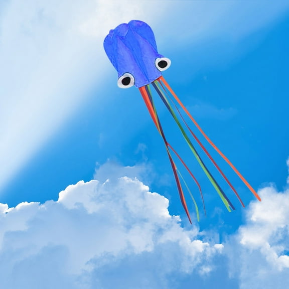 sdhkgrrt Kids Kite, Easy Fly Octopus Kite, Soft Power Kite for Beach Park, No Assembly Required, Portable Folding, Outdoor Activity, Family Fun, Wind Play